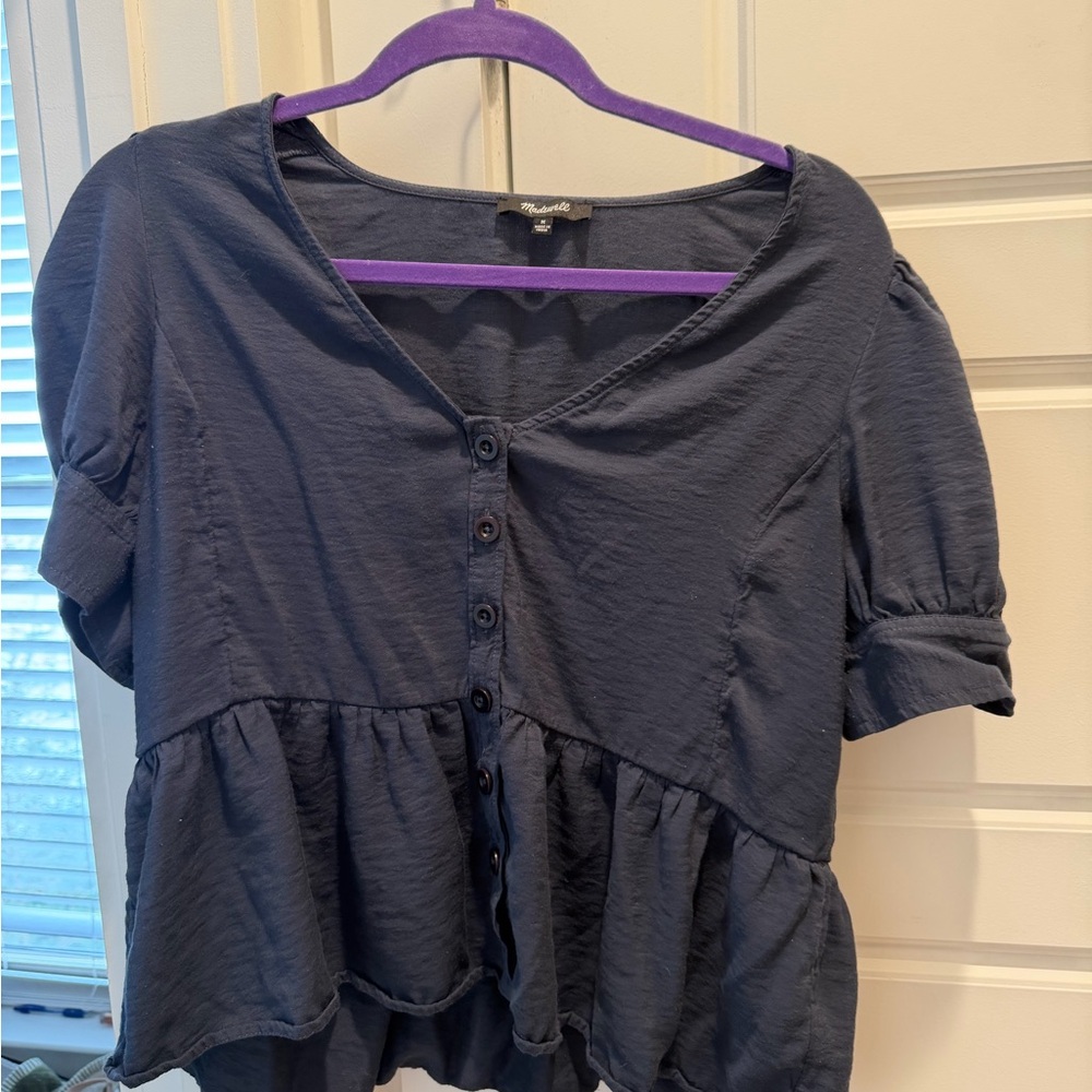 Madewell Navy Button-Up Top